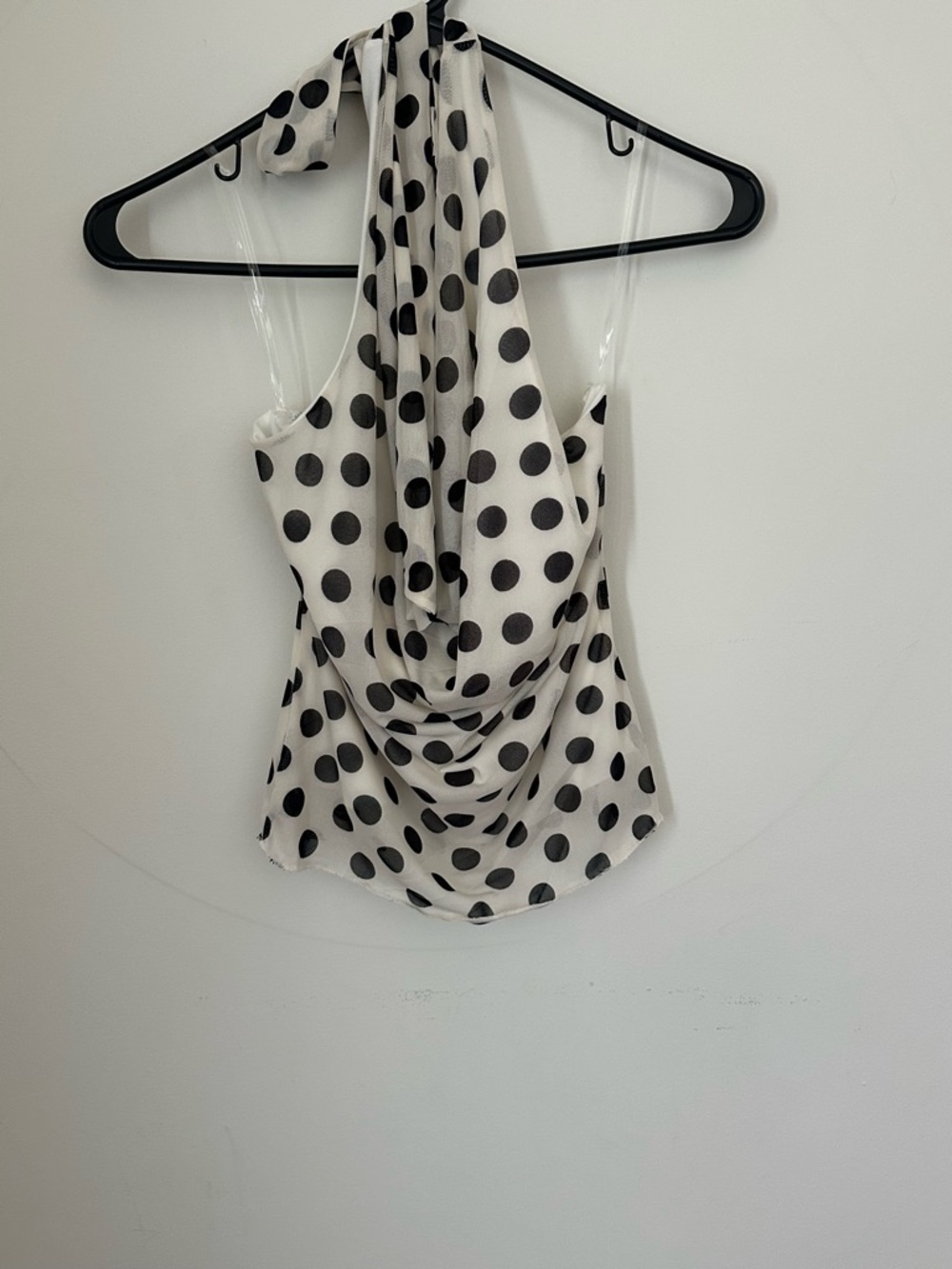 See You Monday Black & White Polka Dot Halter Top